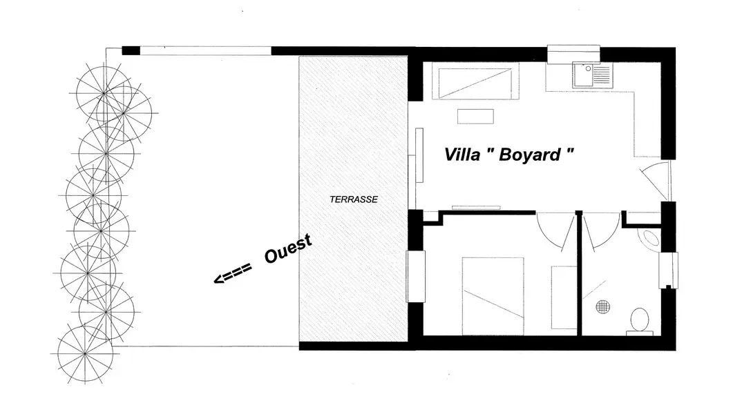 Fouras, Les Thalassîles, holiday residence with swimming pool, plan of the villa "Boyard